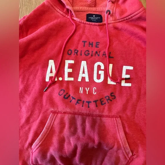 American Eagle Outfitters Red Hoodie Sweatshirt Vintage Aerie - Picture 2 of 5